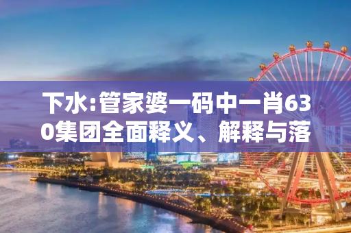 下水:管家婆一码中一肖630集团全面释义、解释与落实