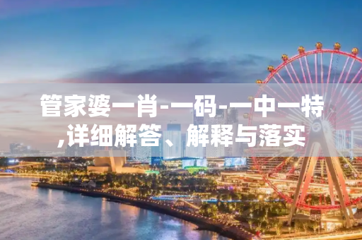 管家婆一肖-一码-一中一特,详细解答、解释与落实