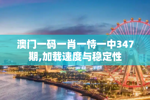 澳门一码一肖一恃一中347期,加载速度与稳定性