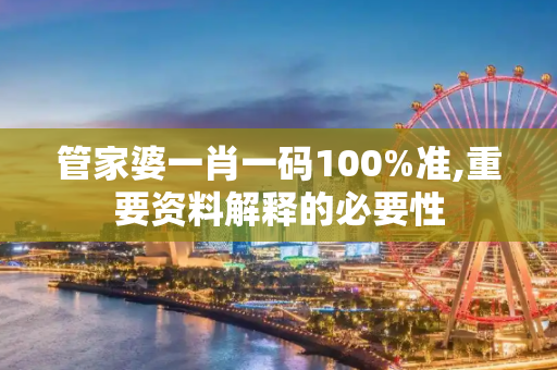 管家婆一肖一码100%准,重要资料解释的必要性