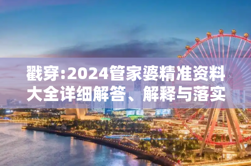 戳穿:2024管家婆精准资料大全详细解答、解释与落实